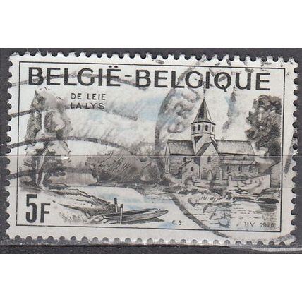 Belgique 1976 Michel 1886 O Cote (2008) 0.30 € Vue rives de la Lys Cachet rond