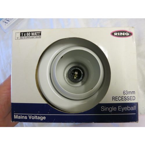 Ring 63mm Adjustable Recessed Eyeball Down Lighter Light White 50037