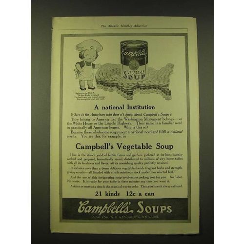 1918 Campbell's Vegetable Soup Ad - A national institution