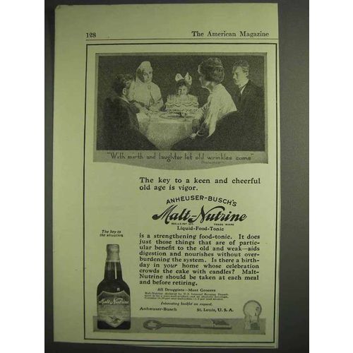 1917 Anheuser-Busch Malt-Nutrine Ad - Key to Old Age
