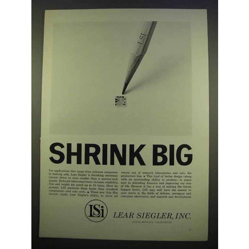 1963 Lear Siegler Ad - Shrink Big