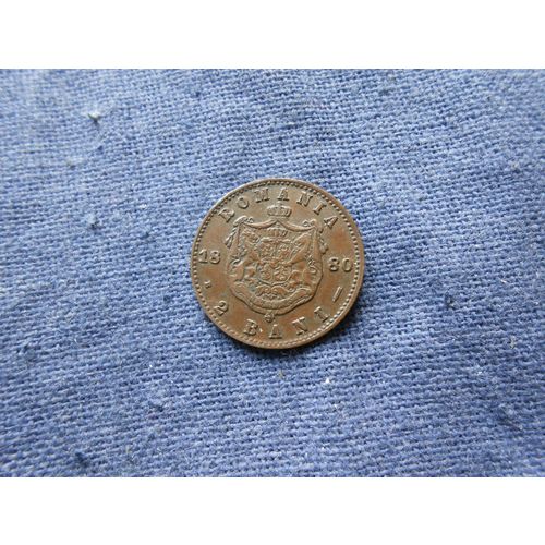 1880 Very Scarce ROMANIA 2 BANI COIN.