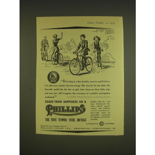 1955 Phillips Bicycle Ad - If cycling is a fine healthy exercise and I believe