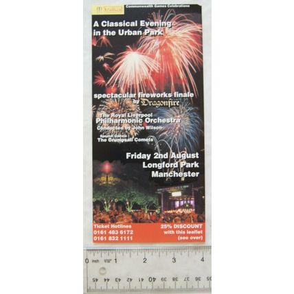 2002 flyer Fireworks Finale Manchester Commonwealth Games
