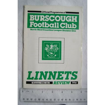 1985 programme Burscough v. Winsford United, North West Counties League