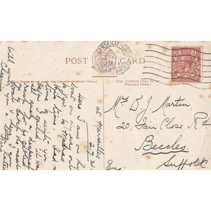 P&O India China SS Maloja POSTED BY 1931 PASSENGER ON BOARD Postcard
