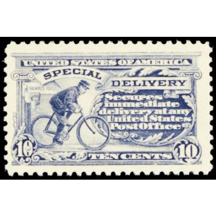 E11c, Mint VF NH 10¢ In Blue Color Cat $210.00 - Stuart Katz