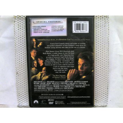The Rainmaker (DVD 1997 Widescreen) NEW
