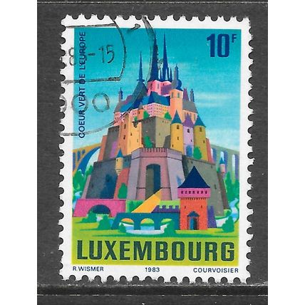 LUXEMBOURG 1983 GREEN HEART OF EUROPE USED 10F MULTI COLOURED TOWERS BRIDGES