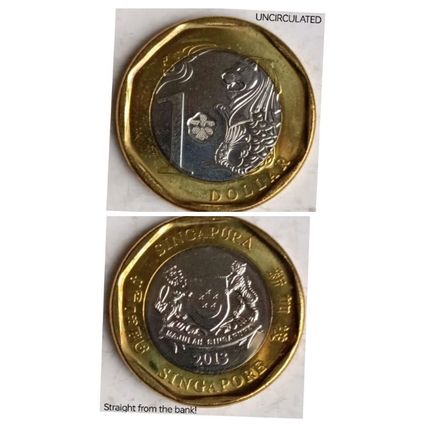 REPUBLIC of SINGAPORE $1 Standard Circulation coins