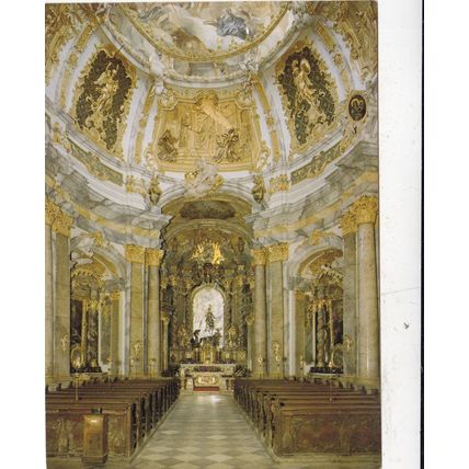 Altarpiece of St George Monastery Church Weltenburg Germany Postcard unused VGC