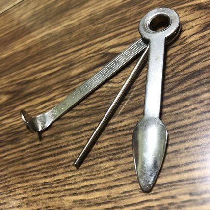Vintage Czech Republic Tobacco Pipe Tool 3 In 1 Folding Spoon Reamer Tamper