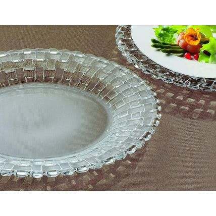 Nachtmann Bossa Nova Set of 2 Dinner Plates-10.5"-Crystal-NEW-SEALED-FAST SHIP