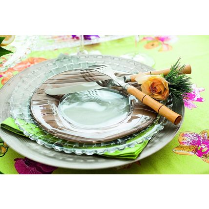 Nachtmann Bossa Nova Set of 2 Dinner Plates-10.5"-Crystal-NEW-SEALED-FAST SHIP