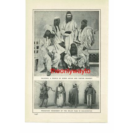 People Of Afganistan & Baluchistan, Book Illustration (Print), 1907/9