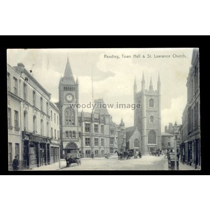 TQ2993 - Berkshire - The Town Hall & St. Lawrence Church in Reading - postcard