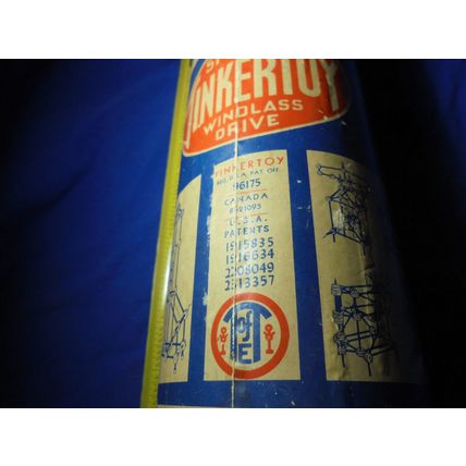 1953 TINKERTOYS CANISTER w/ Sticks& Connectors!! One Foot Tall! $30.00 Shipped
