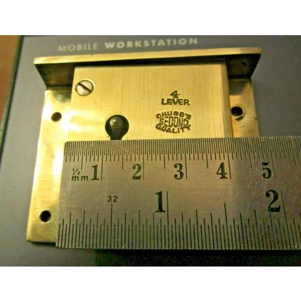 Old Antique Drawer Lock Chubb 4 Lever Has 2 Working Keys Victorian QUALITY LOCK