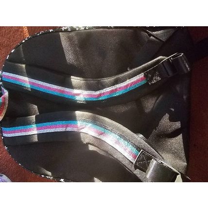 Justice black with silver stars backpack