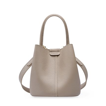 Women Genuine Soft Leather Shoulder Hobo Bag Grey