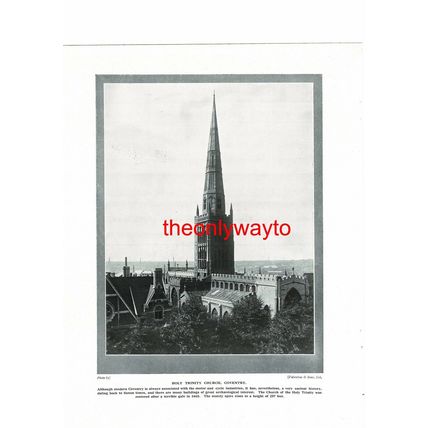 Holy Trinity Church, Coventry, Warwickshire, Book Illustration, c1920