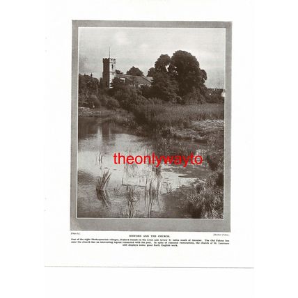 Bidford & The Church, Near Alcester, Warwickshire, Book Illustration, c1920