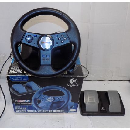 Logitech Nascar Racing Steering Wheel & Pedals for PS2 Playstation 2