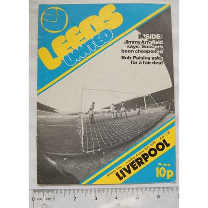 1975 programme Leeds United v. Liverpool