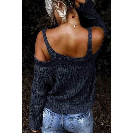 Khaki Dew Shoulder Juliette Knitted Sweater