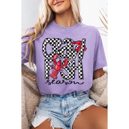 Wisteria Craw Fish Season Graphic Short Sleeve Top