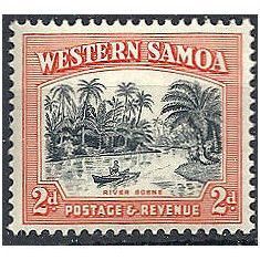 Samoa 1935 SG182 2d Black & Orange Mounted Mint .