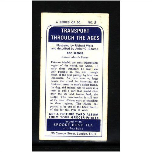 Brook Bond TRANSPORT THROUGH THE AGES No 3 Dog Sledge Mint