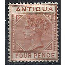 Antigua 1885 SG28 4d Chestnut Wmk Crown CA Mounted Mint .. ..