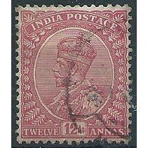 India 1912 SG183 12a Carmine-Lake Fine Used ....