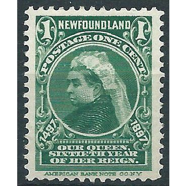 Newfoundland 1897 SG66 1c Green Mounted Mint .. ..