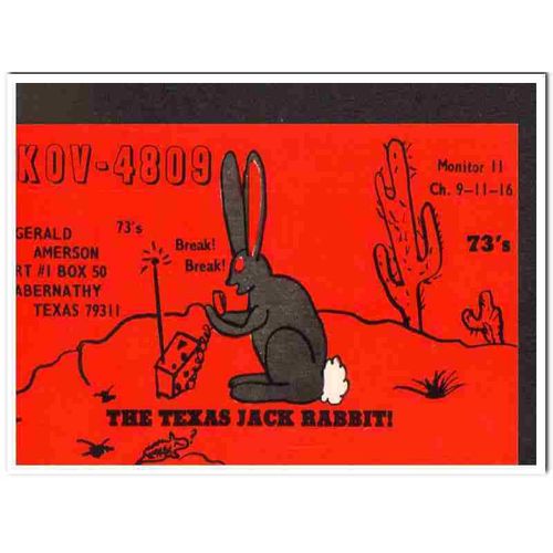 kov-4809 gerald amerson abernathy texas 1960s cb qsl vintage postcard