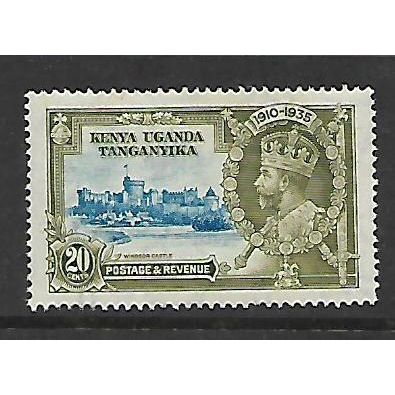 KENYA UGANDA & TANGANYIKA 1935 SJ 20c BLUE AND OLIVE GREEN SG124 M / MINT