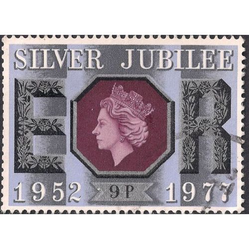 GB, Silver Jubilee, HM Queen, silver 1977, 9p, #4