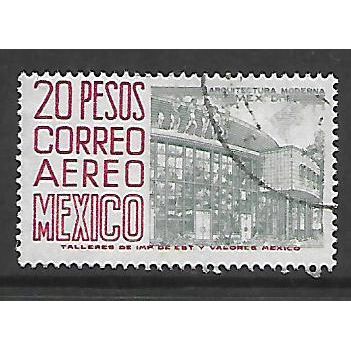 MEXICO 1950 20p NATIONAL MUSIC CONSERVATORIES BIUE & RED SG859a FINE USED#2