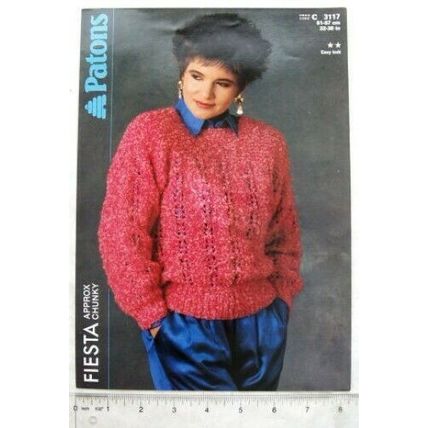 1987 Patons 3117 drop shoulder sweater, chunky