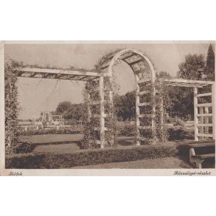Siofok Rozsaliget Trellace Gate Reszlet Antique Hungary Hungarian Postcard