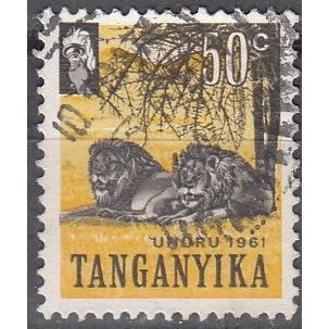 Tanganyika 1961 Michel 103 O Cote (2005) 0.10 Euro Le lion des Massaïs