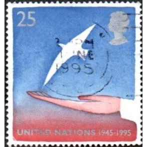 1995 Europa. Peace and Freedom. 25p Value. Hand & Dove. Very Fined Used