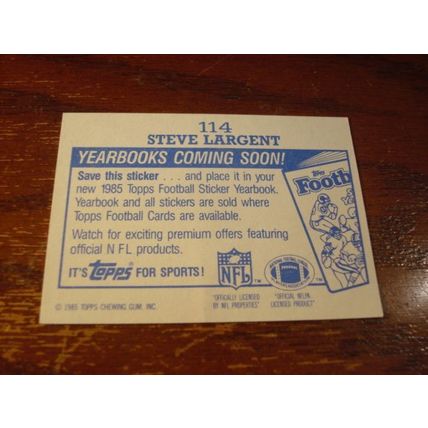 1985 Topps Stickers, 3-Cards, STEVE LARGENT HOF, Seahawks #114