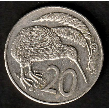 New Zealand Twenty Cents 1987 20c Coin Kiwi NZ QE II