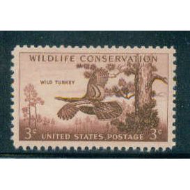 1077 3c Wild Turkeys Fine MNH MA0172