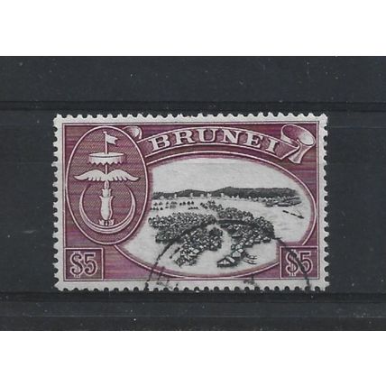 Brunei.SG113 $5 Native houses,Water Village.Fine Used.Aug25c