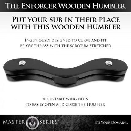 The Enforcer Black Wooden Humbler CBT Cock Ball Torment Bondage S&M BDSM Slave !