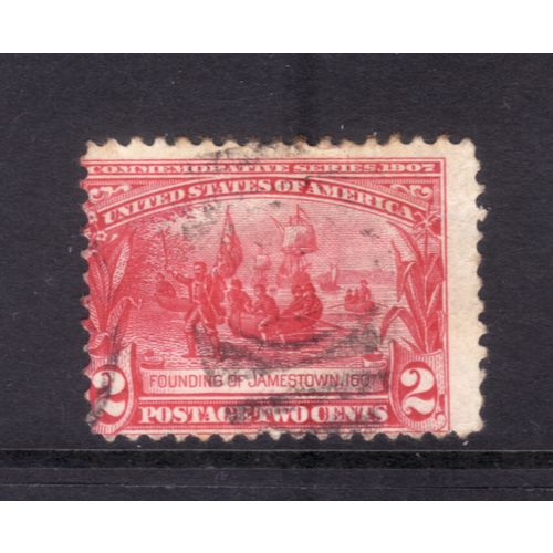 USA 1907 SG 336 2c CARMINE JAMES TOWN FINE USED #4