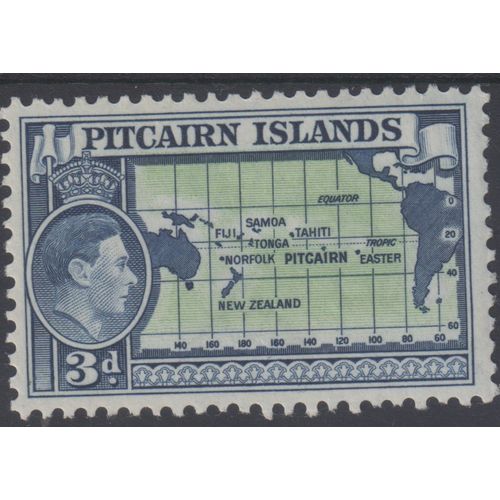 Pitcairn Sg5 3d Yellow Green & Blue mint never hinged (B146)
